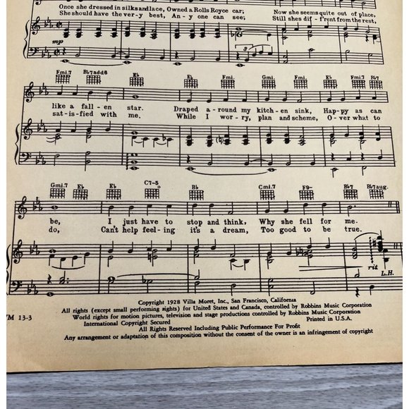 Piano Sheet Music Shes Funny That Way by Richard Whiting 1928 Vintage Neil Moret - Picture 3 of 5